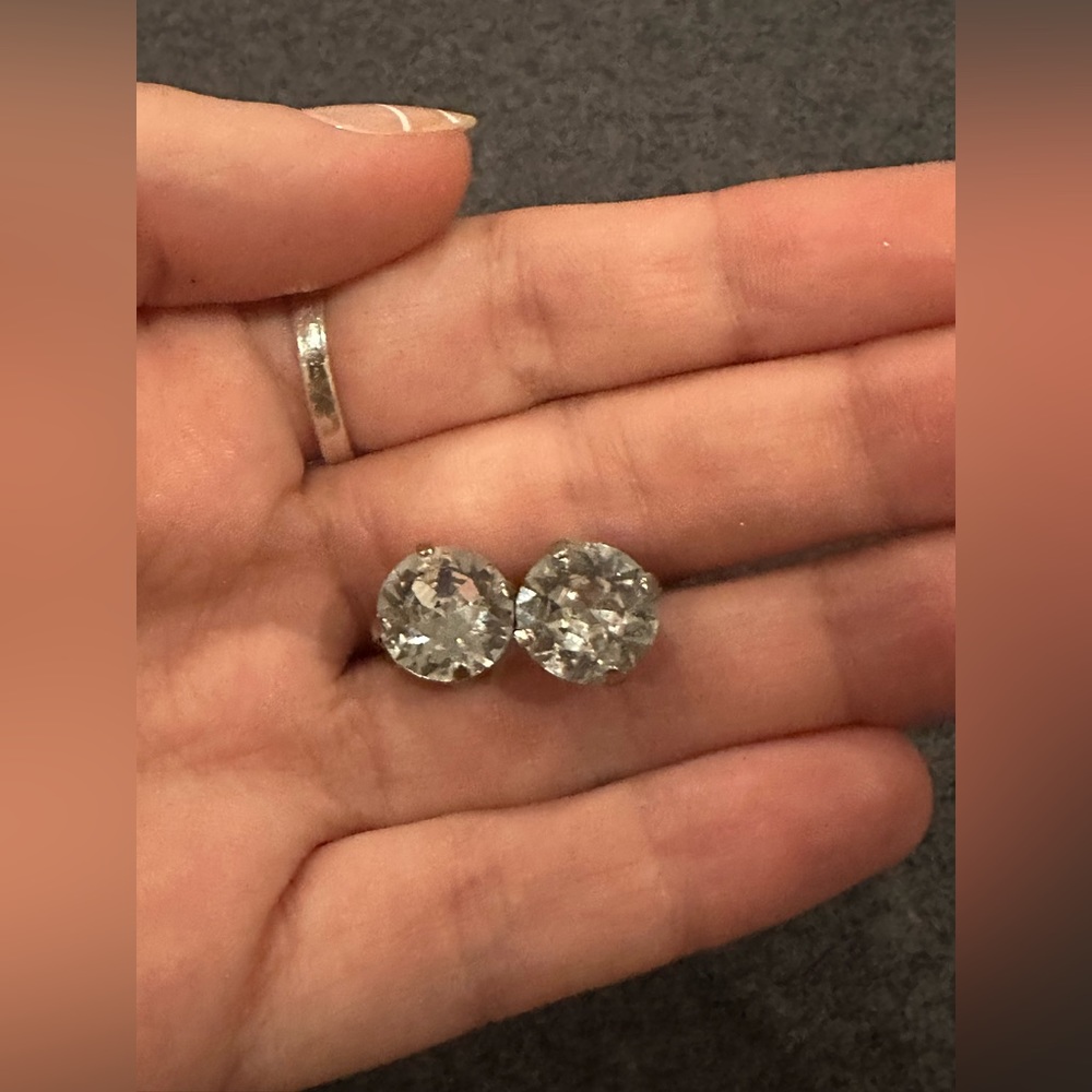 Clear Stone Stud Earrings